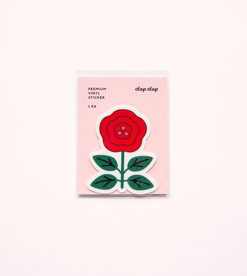 Waterproof Aesthetic Sticker - Red Rose - STK06 - Clap Clap
