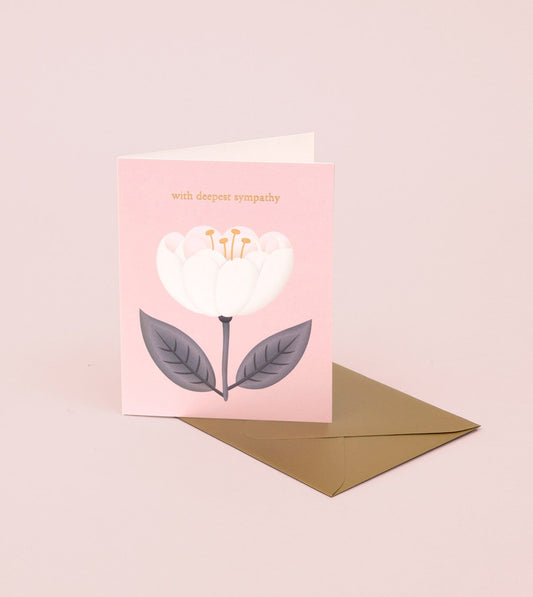 White Poppy Sympathy Card - GM27 - Clap Clap