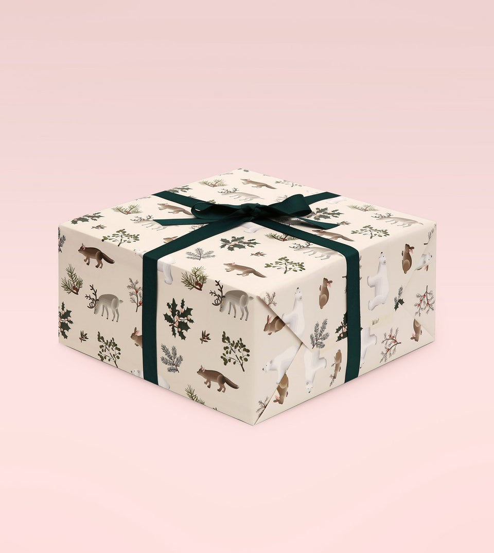 Holiday Animals Wrapping Paper - Cream - WR09 - Clap Clap