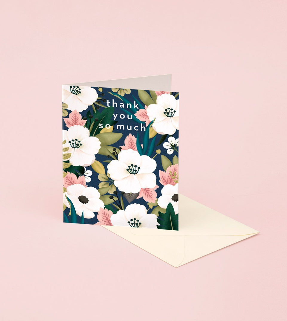 Floral Thank You Card - Green - GT19 - Clap Clap