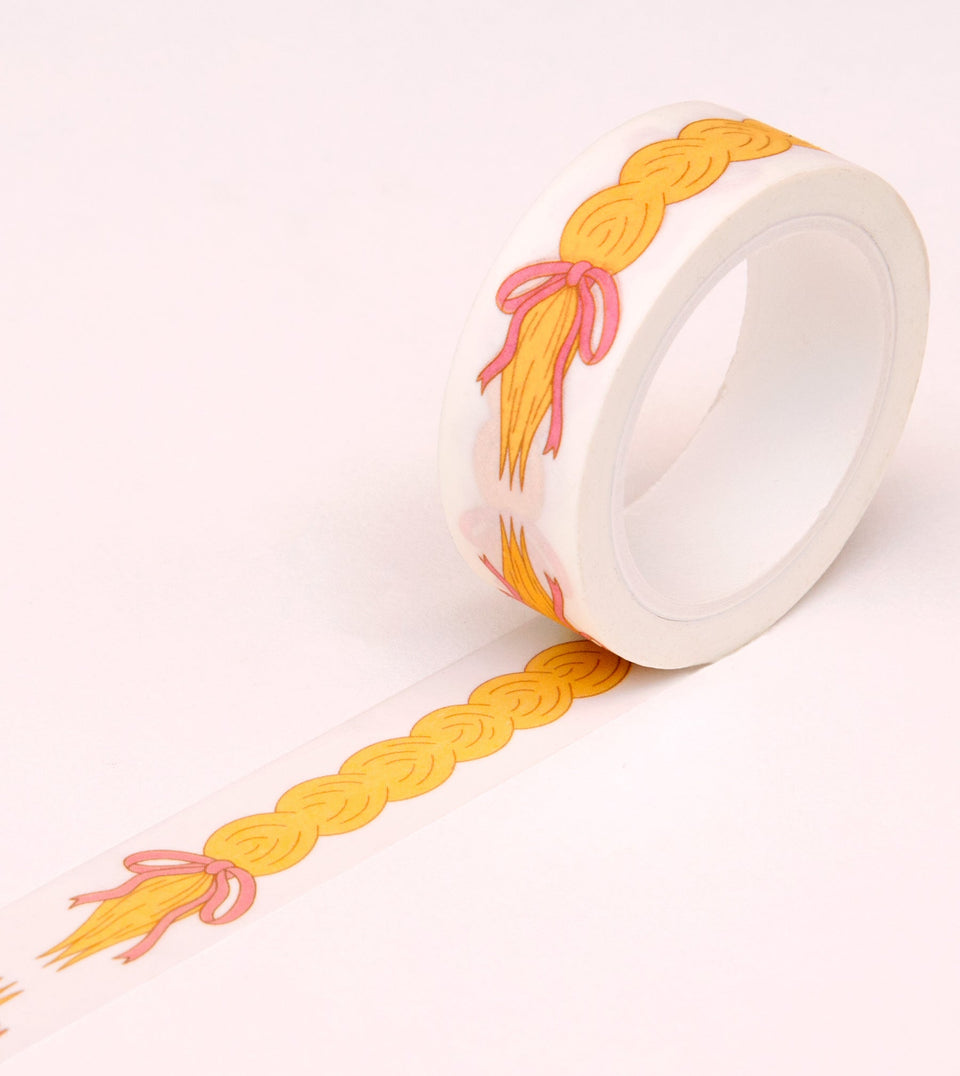 Yellow Hair Braids with Ribbon Washi Tape - 15mm - MT24-C - Clap Clap